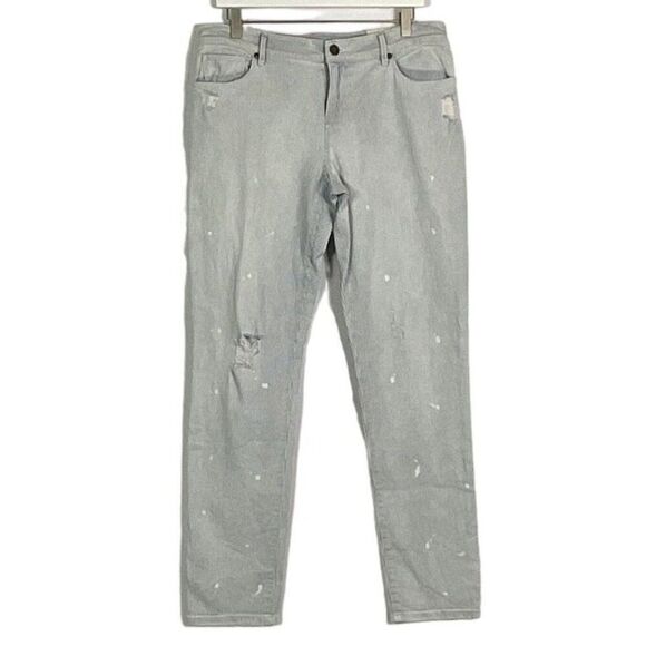 LOFT Women's Relaxed Skinny Railroad Striped Jeans Size 27/4, NWT - Picture 2 of 16